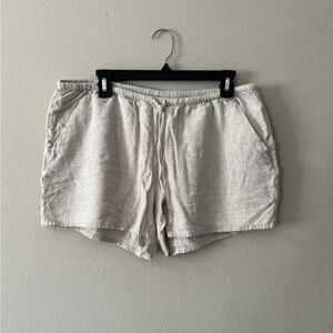 H&M Divided Beige Shorts Elastic Waistband Drawstring Women’s Large